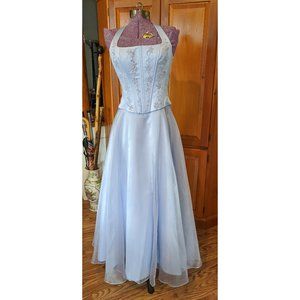 Ice Blue Halter Princess Gown